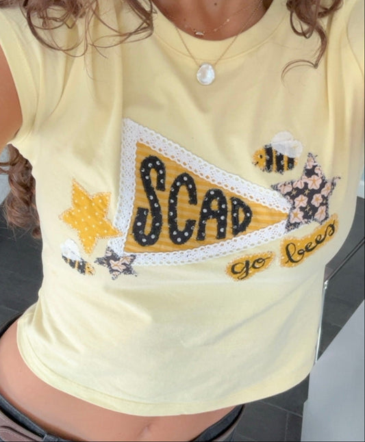 Custom College Patchwork Tee (Ships August/September)