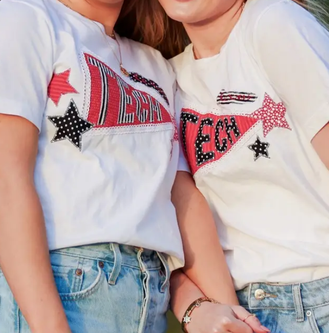 Custom College Patchwork Tee (Ships August/September)